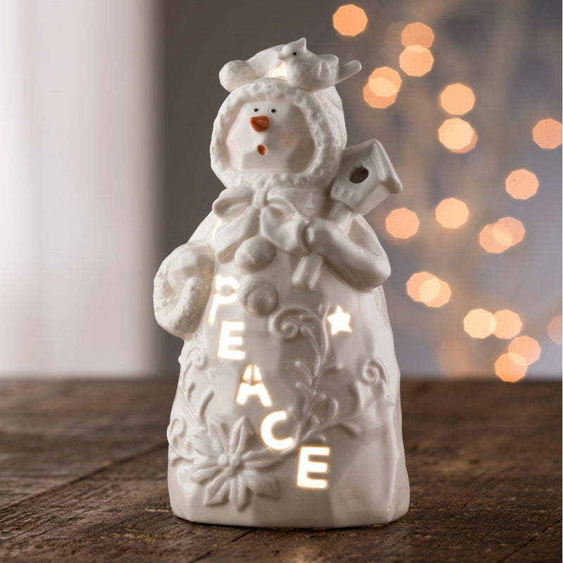 Peace Snowman Votive