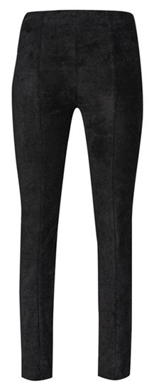 Rose Suede-leather Look Trousers - Black