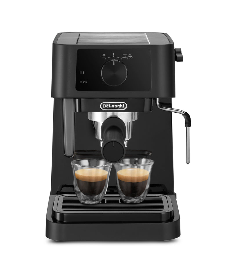 Traditional Pump Coffee Machine Black