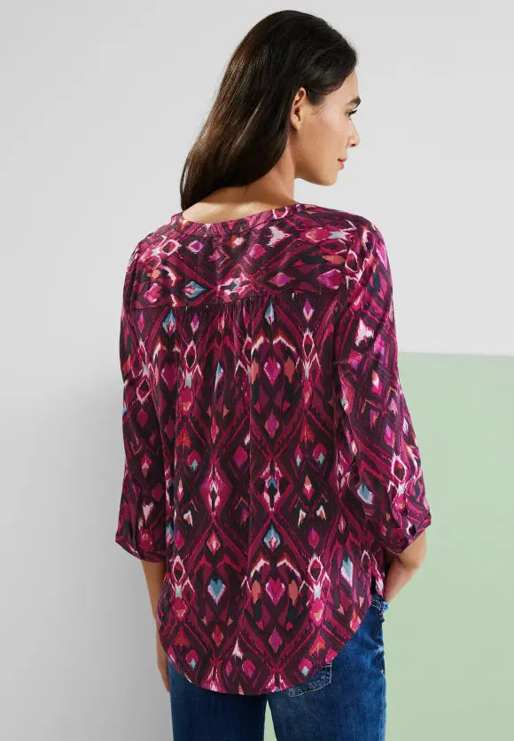 Bamika All Over Print Blouse - Tamed Berry