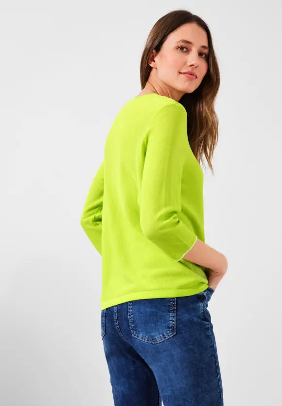 V Neck Jumper - Limelight Yellow