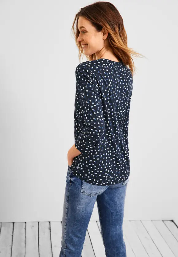 Small Dot AOP Tunic - Deep Blue