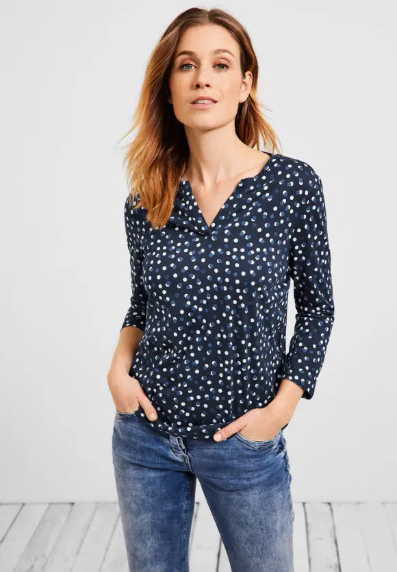 Small Dot AOP Tunic - Deep Blue