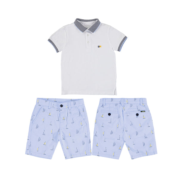 Printed Shorts Set - Light Blue