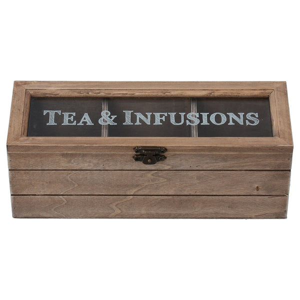 Tea & Infusions 3 Part Wooden Box