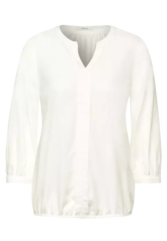 Solid Dobby Blouse - Pure Off White