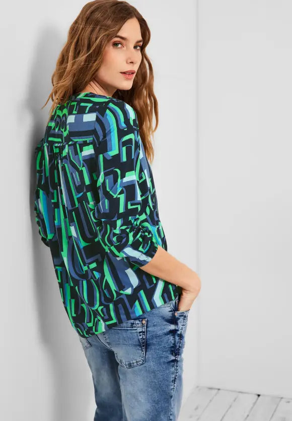 Multicolor Print Blouse - Vanilla White