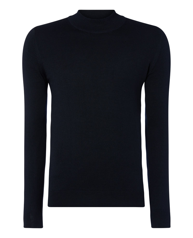 Turtle Neck Knitwear - Navy1