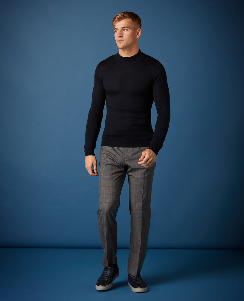 Turtle Neck Knitwear - Navy1