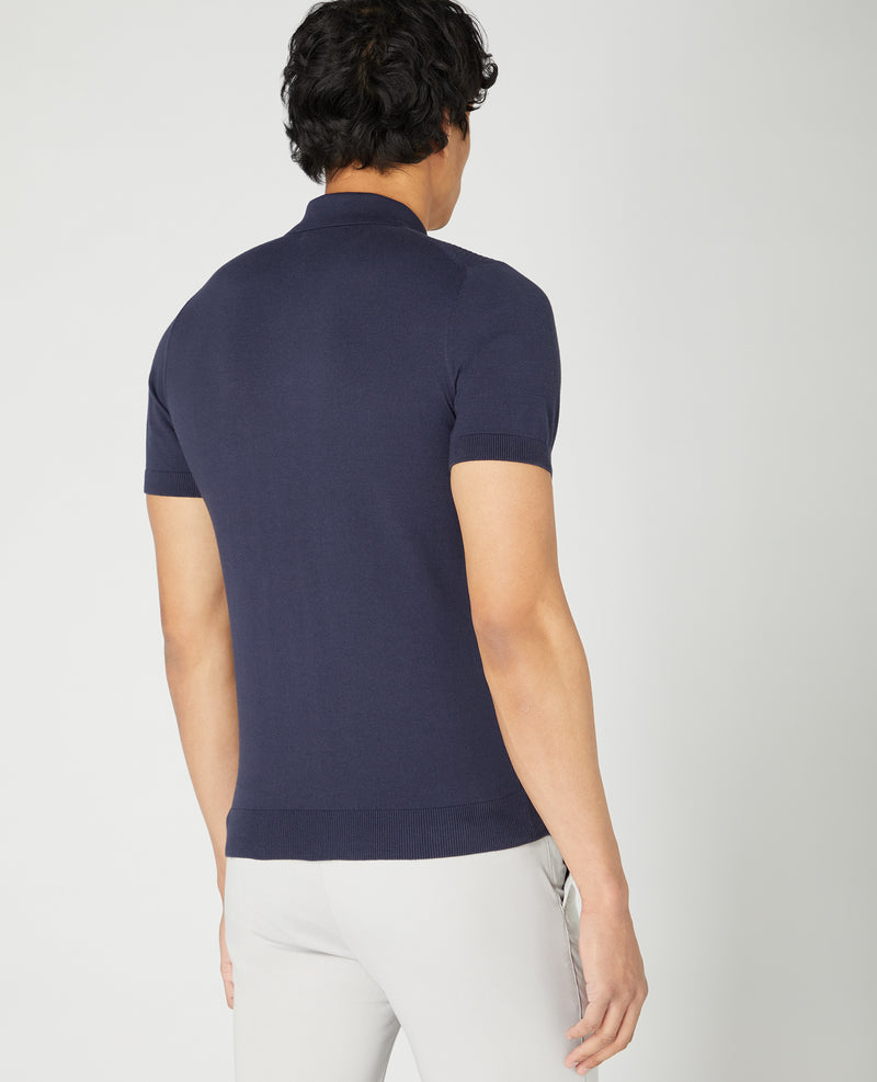 Knit Polo T-shirt - Navy1