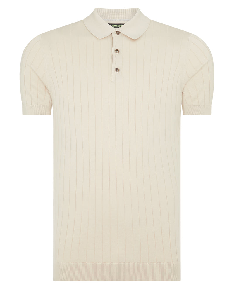 SS Knit Polo Shirt - Stone