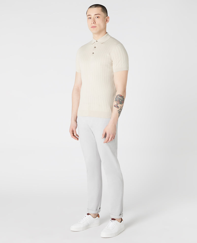 SS Knit Polo Shirt - Stone