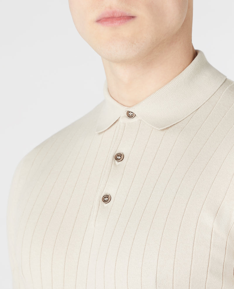 SS Knit Polo Shirt - Stone