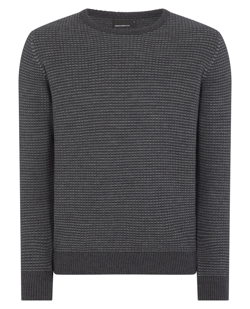 Plain Merino Wool Jumper - Charcoal