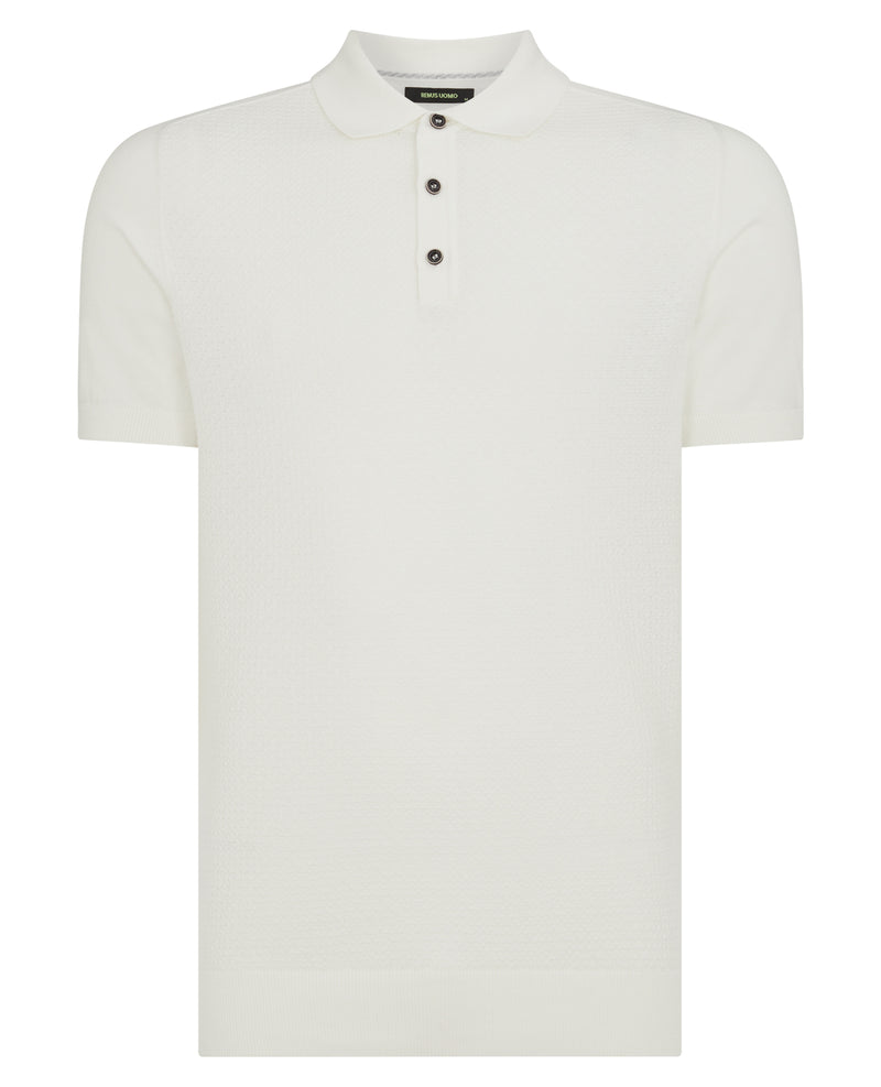 SS Knit Polo Shirt - White