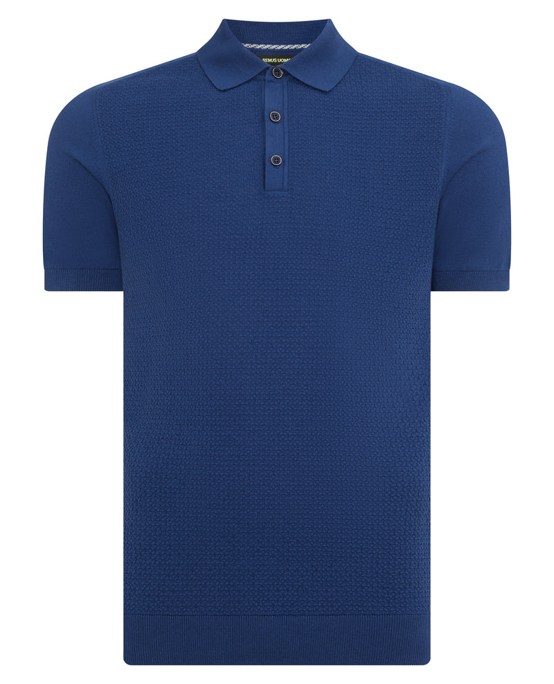 SS Knit Polo Shirt - Dark Blue