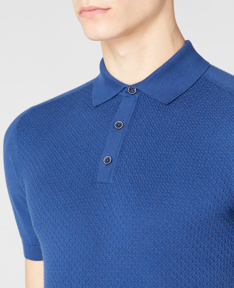 SS Knit Polo Shirt - Dark Blue