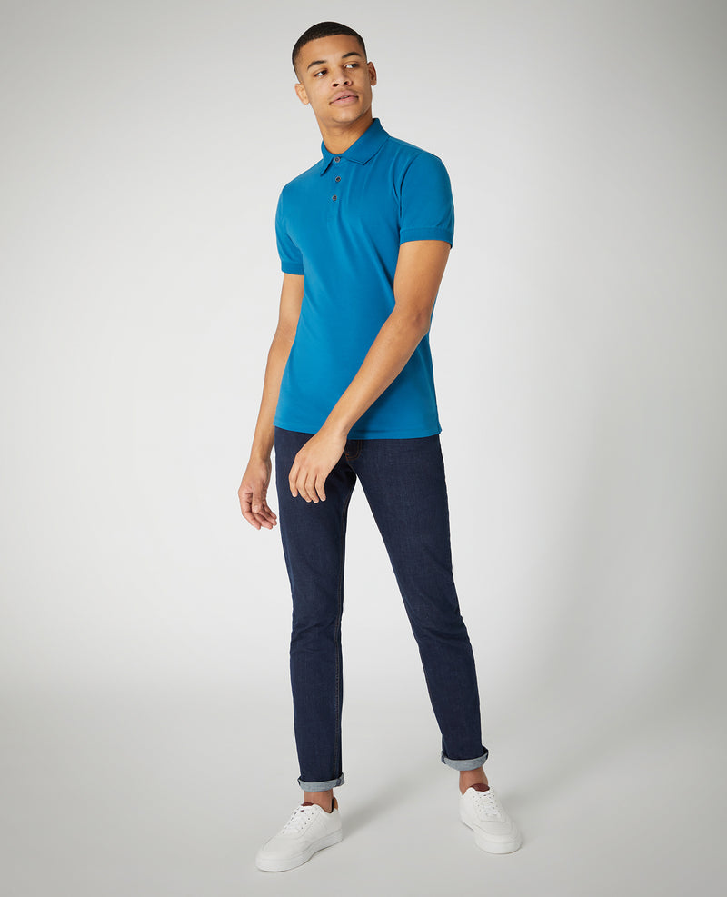 Short Sleeve Polo T-shirt - Blue Sapphire