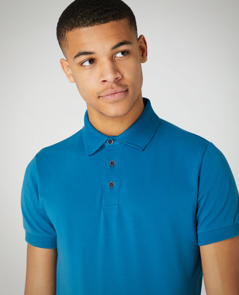 Short Sleeve Polo T-shirt - Blue Sapphire