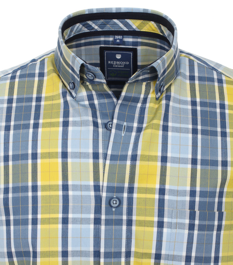 Short Sleeve Check Shirt - Blue