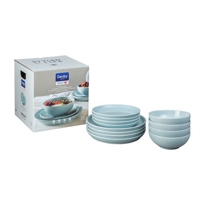 Intro Pale Blue 12 Piece Tableware Set