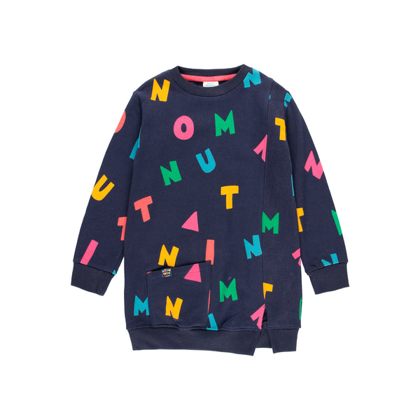 Letters Fleece Dress - Print