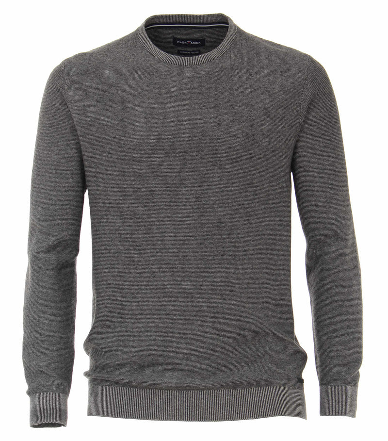 Casa Moda Pattern Crew Neck Pullover - Silver