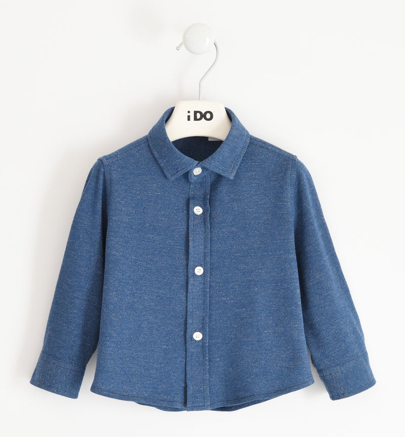 Long Sleeve Shirt - Melange Indigo Blue