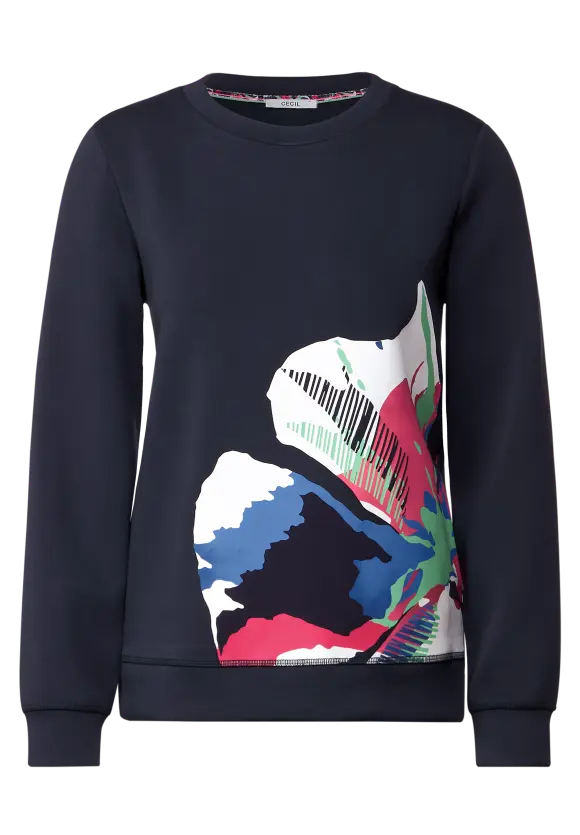 Print Scuba Sweatshirt - Deep Blue