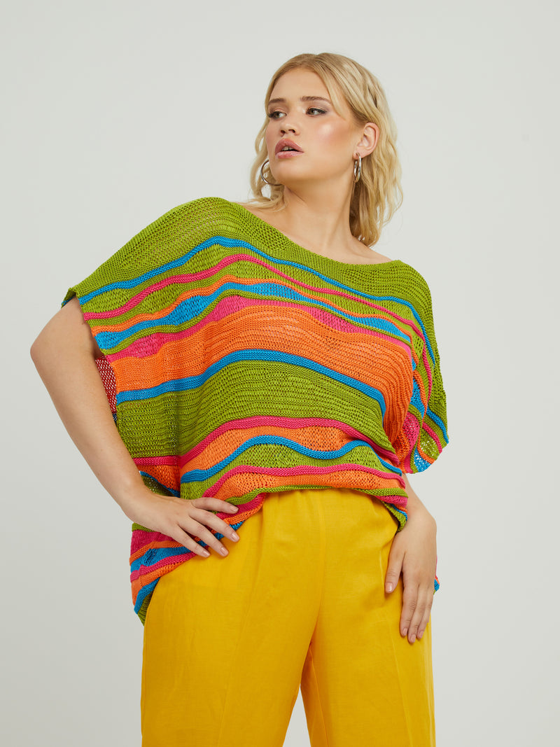 MULTI COLOURED KNIT TOP - 08mat