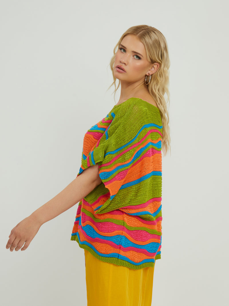 MULTI COLOURED KNIT TOP - 08mat