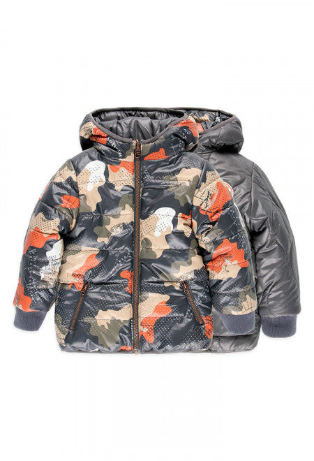 Reversible Hooded Print Parka