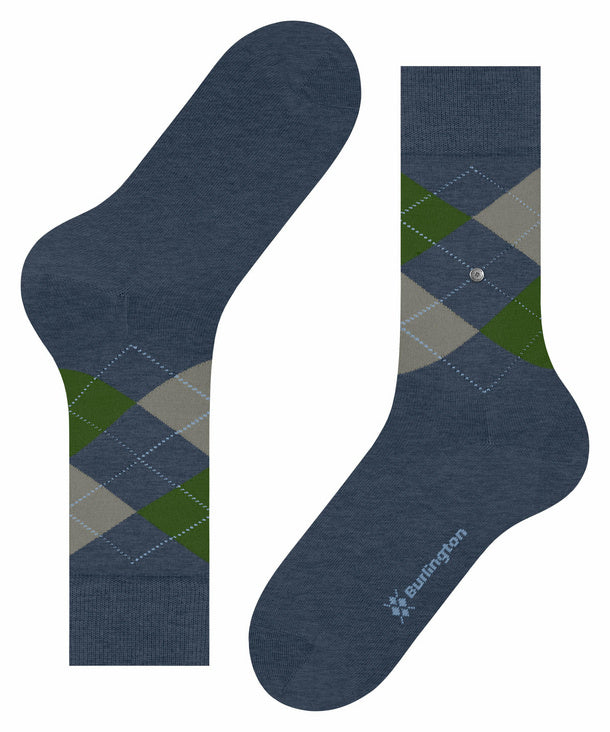 Wool Mix Argyle - Dark Blue