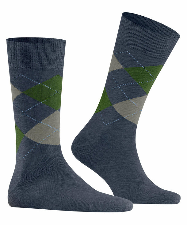 Wool Mix Argyle - Dark Blue