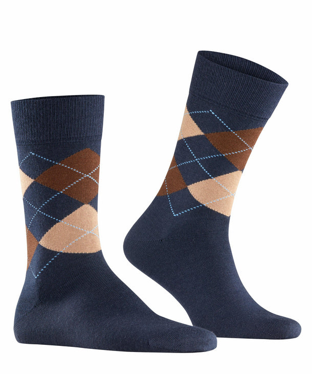 Wool Mix Argyle - Dark Blue