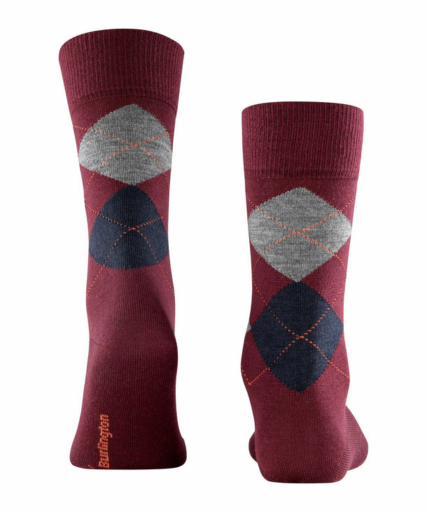 Wool Mix Argyle - Rose/orange