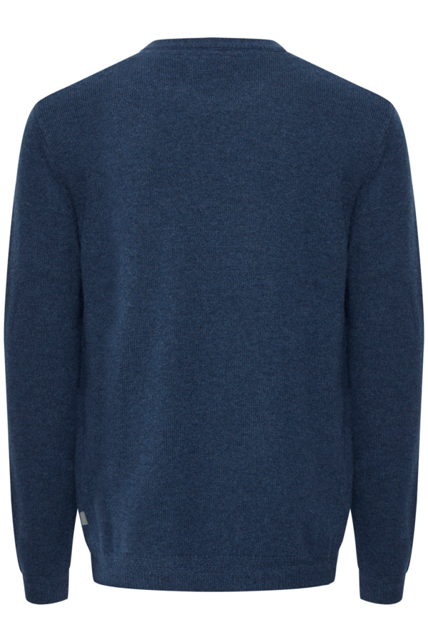 Vaughn Crew Neck Jumper - Ensign Blue Melange