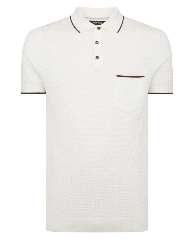 Knit Polo Shirt - White