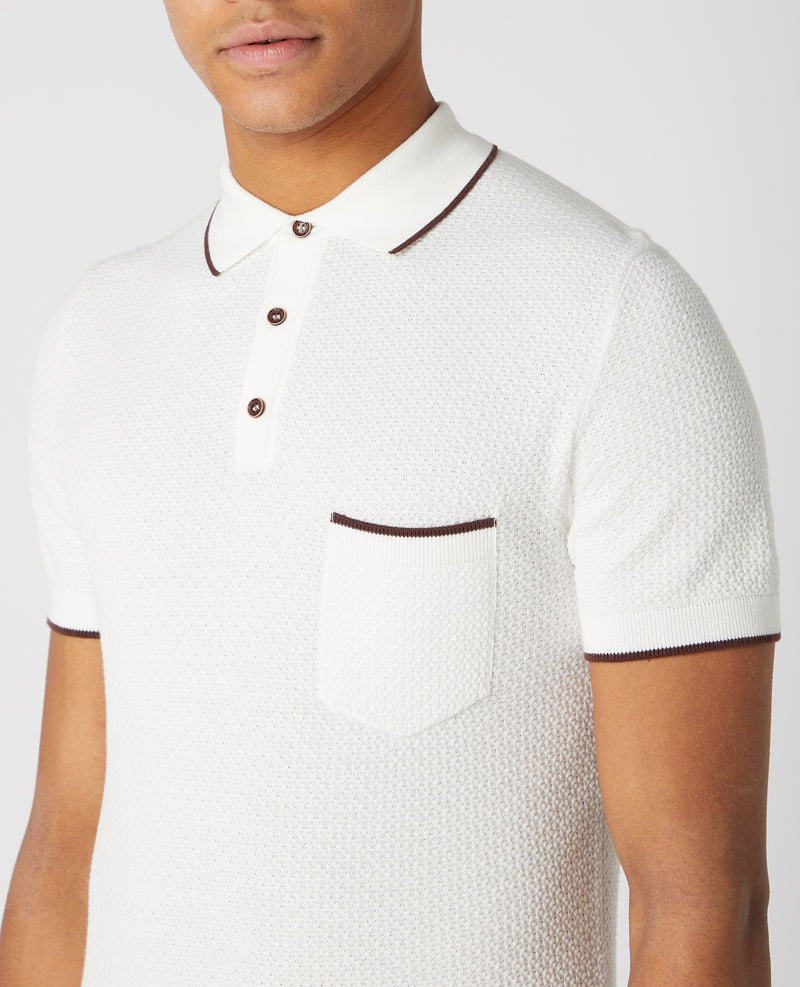 Knit Polo Shirt - White