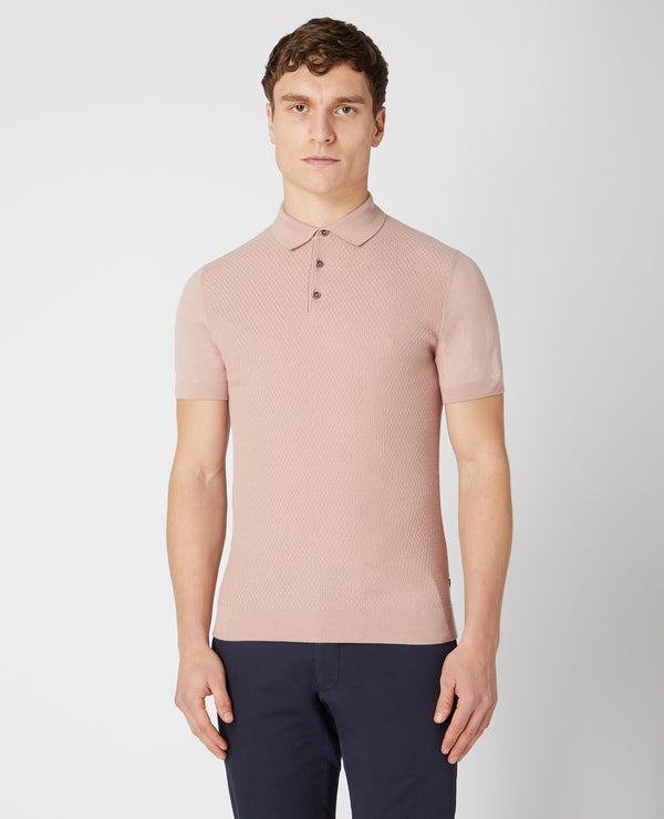 Knit Polo T-shirt - Light Pink