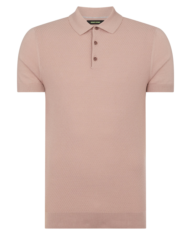 Knit Polo T-shirt - Light Pink