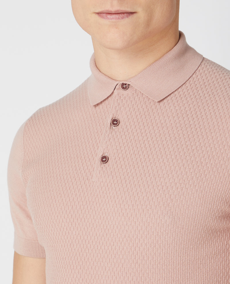 Knit Polo T-shirt - Light Pink