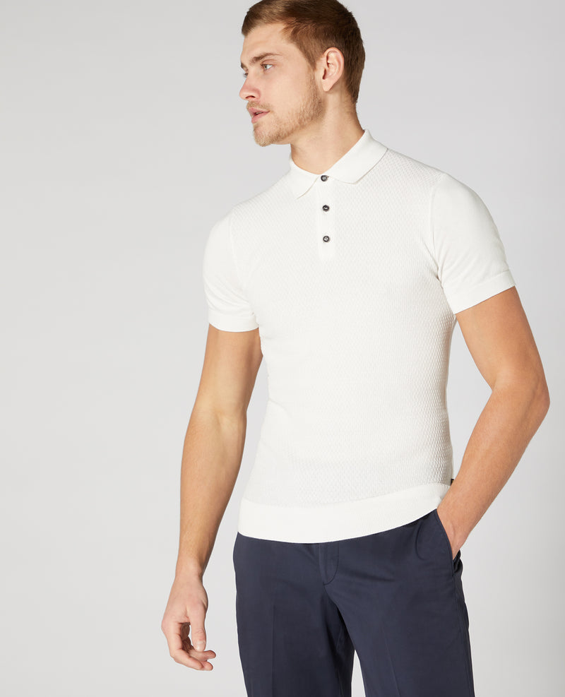 Knit Polo T-shirt - White