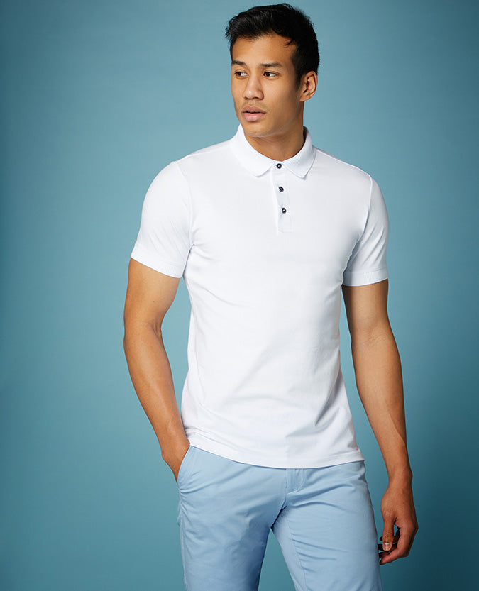 Short Sleeve Polo T-shirt - White