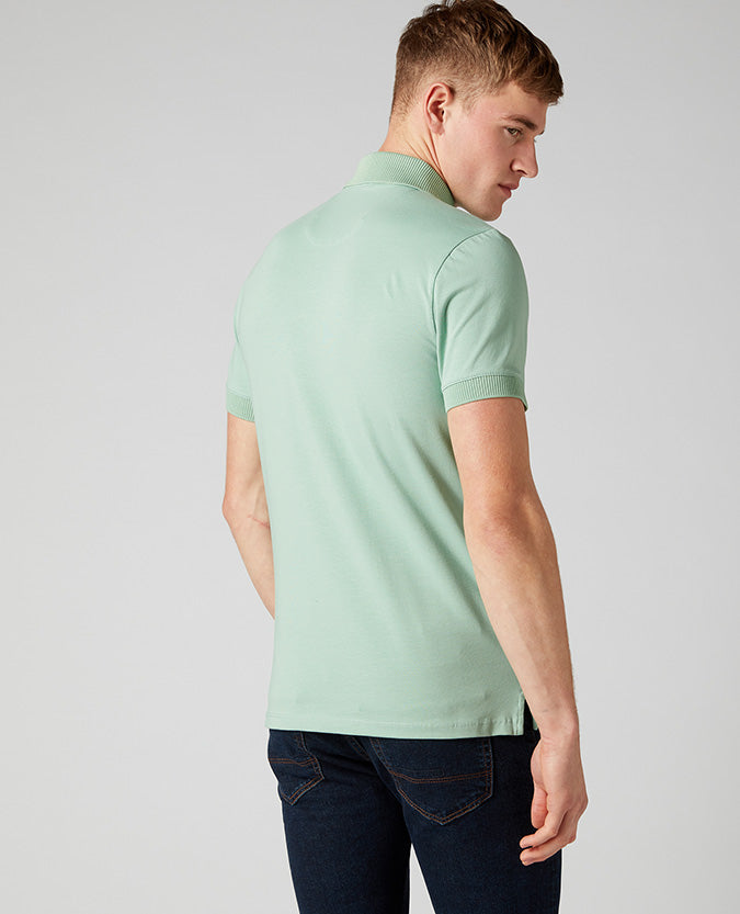 Short Sleeve Polo T-shirt - Light Green Grey