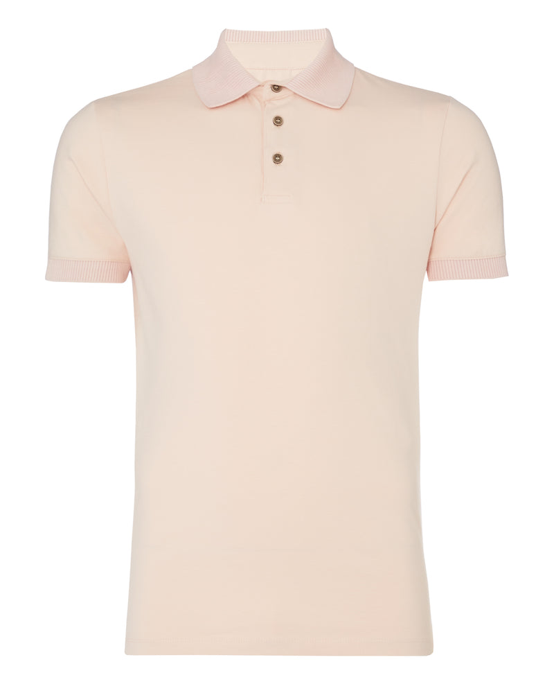 Short Sleeve Polo T-shirt - Light Pink