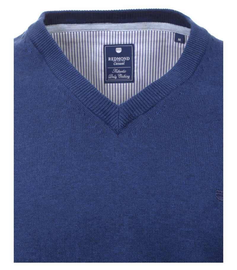 Plain V-Neck Jumper - Midnight Blue