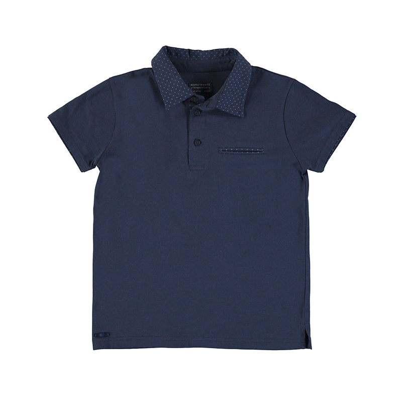 Stamp Neck Polo - Ocean