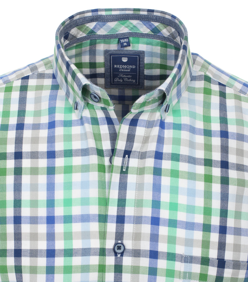 Short Sleeve Check Shirt - Green