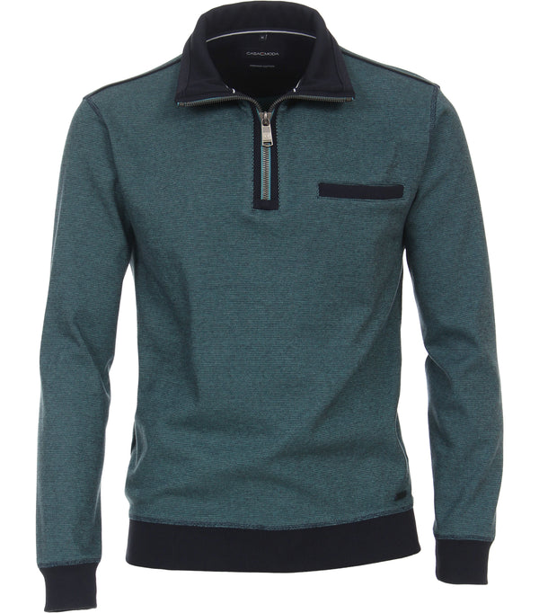 Contrast Collar 1/2 Zip Jumper - Light Hydro